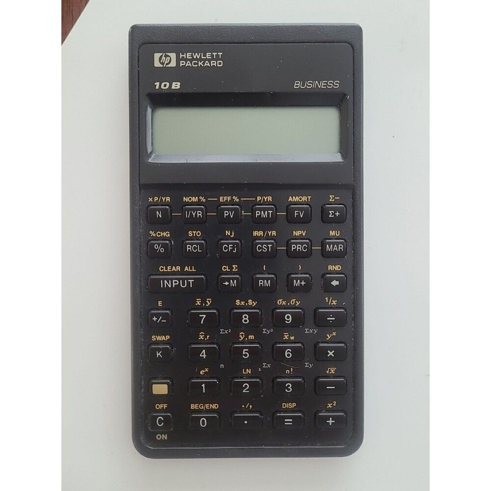 HP-10B Business Calculator Hewlett Packard business vintage retro brown